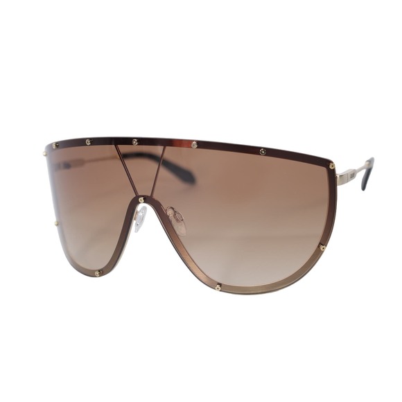 Quay Australia ON SET Shield Sunglasses - Brushed Gold/Camel Gradient - NWT - Picture 8 of 13